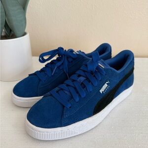 New Puma Blue/Black Suede Casual Sneakers